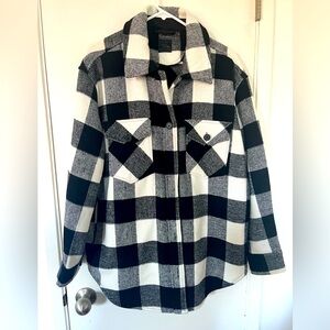 Black and white plaid shacket